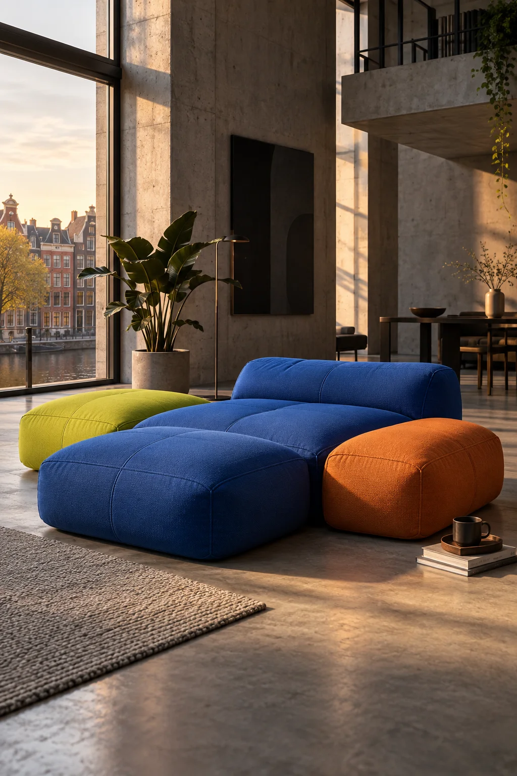 Modulaire Airpad lounge in een modern appartement